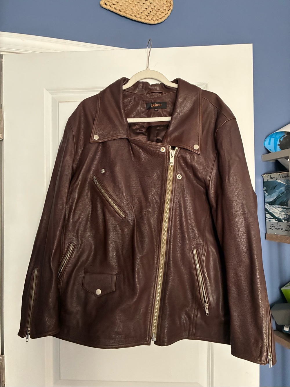 Quince oversized biker jacket